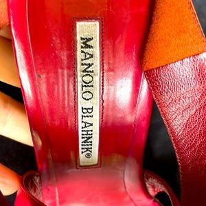 Manolo Blahnik Patent Leather Heels Sandals 39 8.5